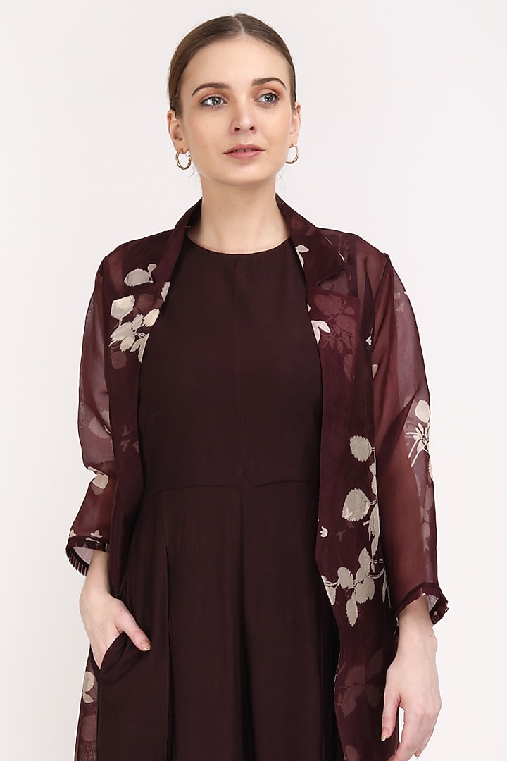 Grape Printed Jacket Set by Arcvsh by Pallavi Singh at Pernia's Pop Up Shop