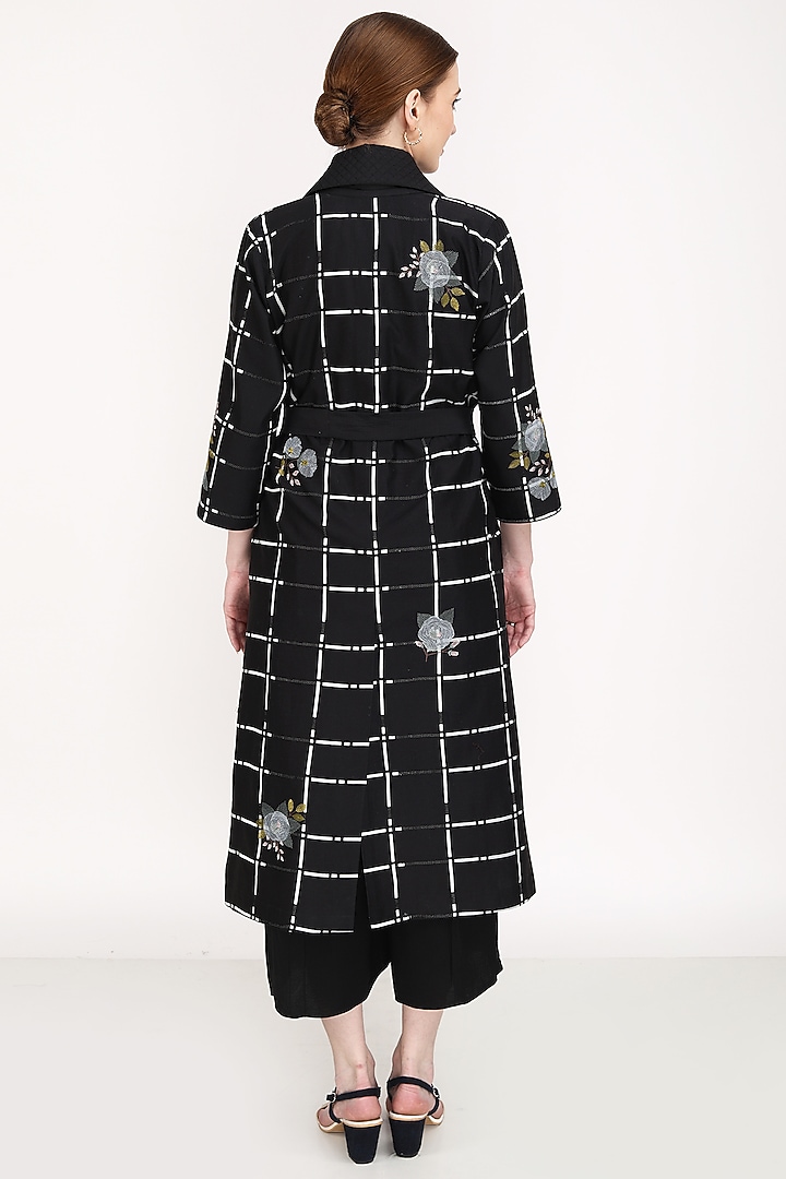 Black Checkered Jacket Set by Arcvsh by Pallavi Singh at Pernia's Pop Up Shop