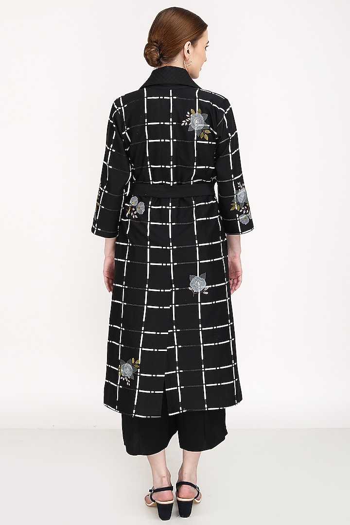 Black Printed Jacket by Arcvsh by Pallavi Singh at Pernia's Pop Up Shop