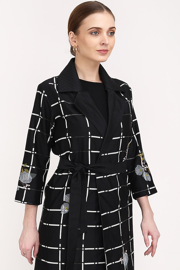Black Printed Jacket by Arcvsh by Pallavi Singh at Pernia's Pop Up Shop