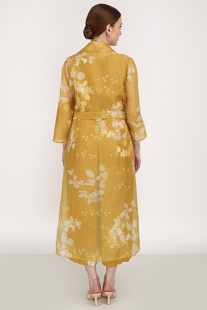 Ochre Yellow Printed Jumpsuit by Arcvsh by Pallavi Singh at Pernia's Pop Up Shop