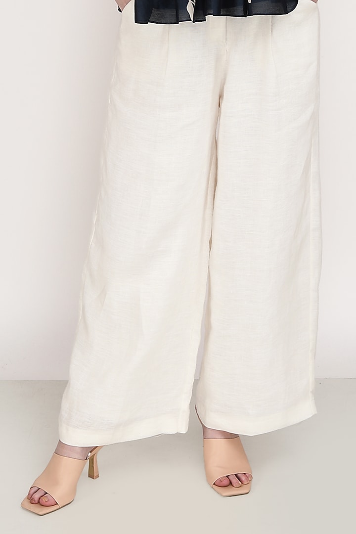 White Linen Pant Set by Arcvsh by Pallavi Singh at Pernia's Pop Up Shop