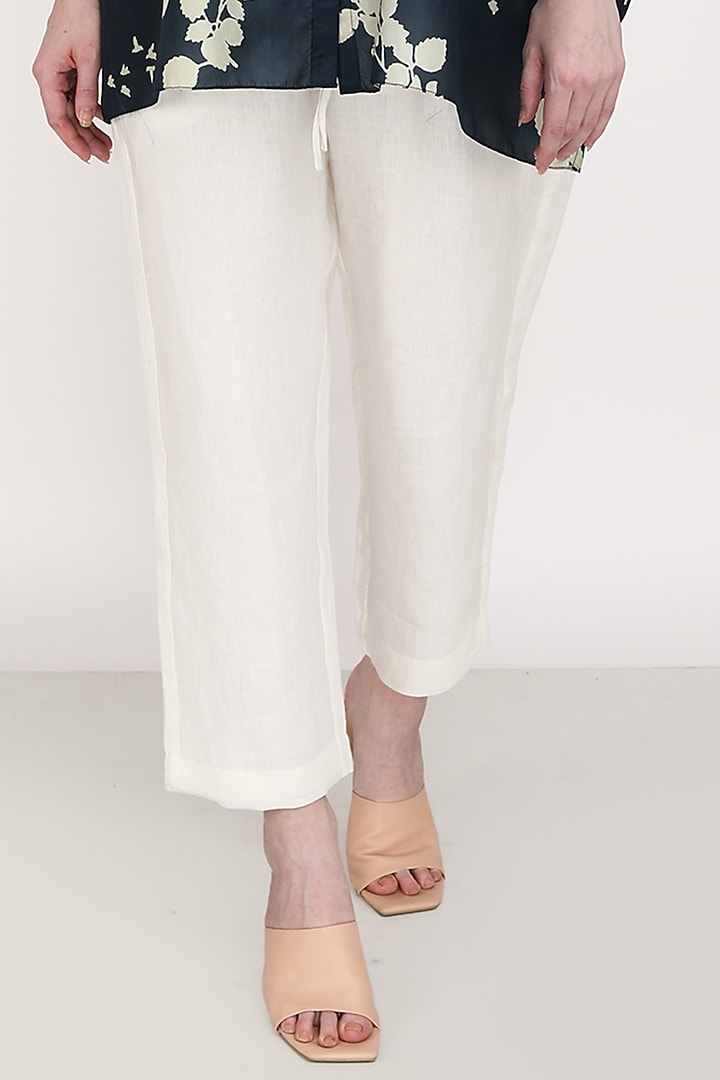 White Pant Set In Linen by Arcvsh by Pallavi Singh at Pernia's Pop Up Shop