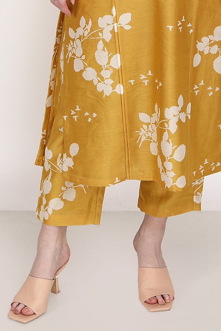 Ochre Yellow Printed Tunic Set by Arcvsh by Pallavi Singh at Pernia's Pop Up Shop