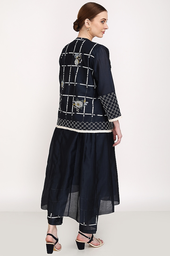 Indigo Checkered Jacket by Arcvsh by Pallavi Singh at Pernia's Pop Up Shop