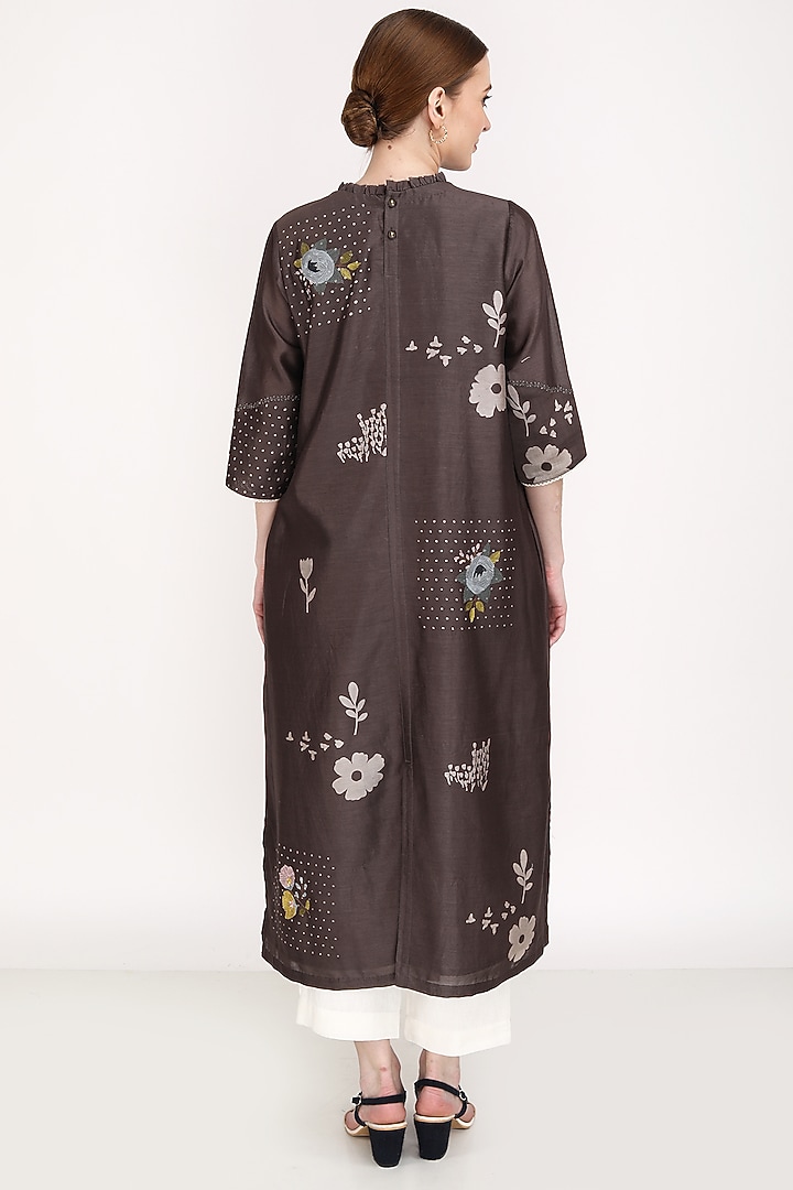 Grey Silk Tunic Set by Arcvsh by Pallavi Singh at Pernia's Pop Up Shop