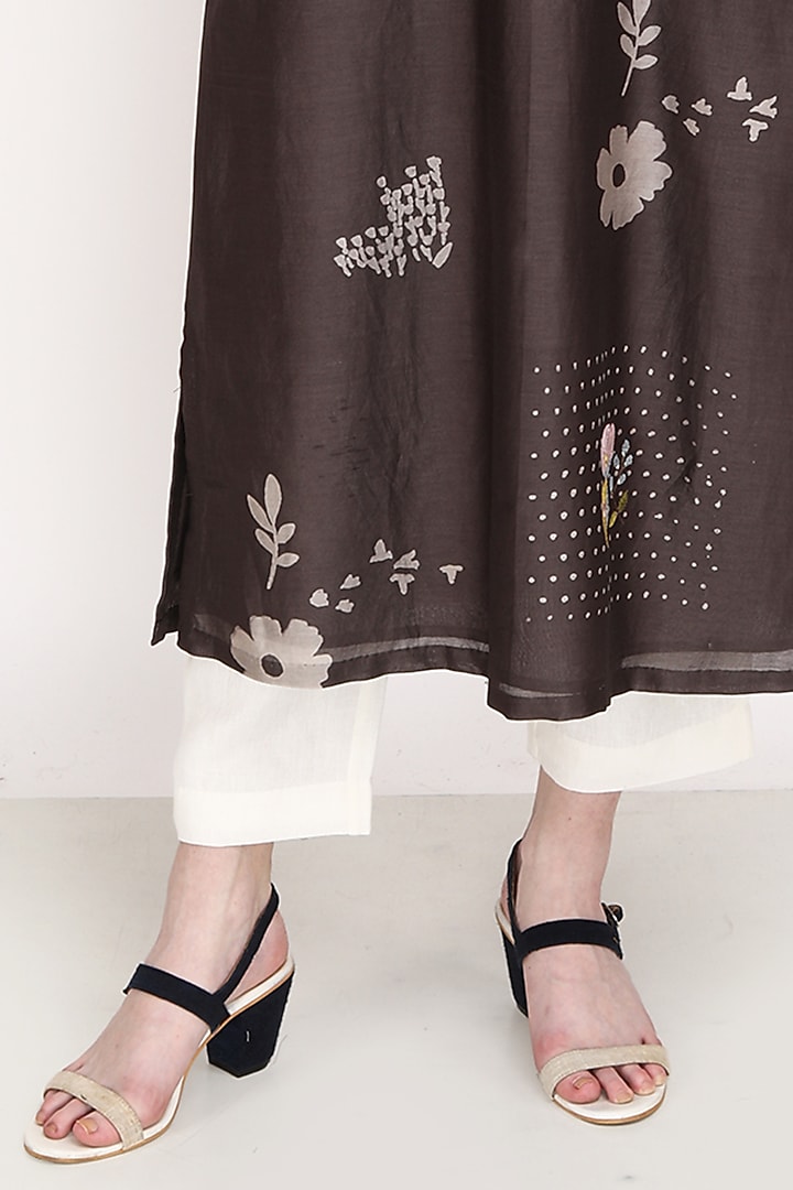 Grey Silk Tunic Set by Arcvsh by Pallavi Singh at Pernia's Pop Up Shop