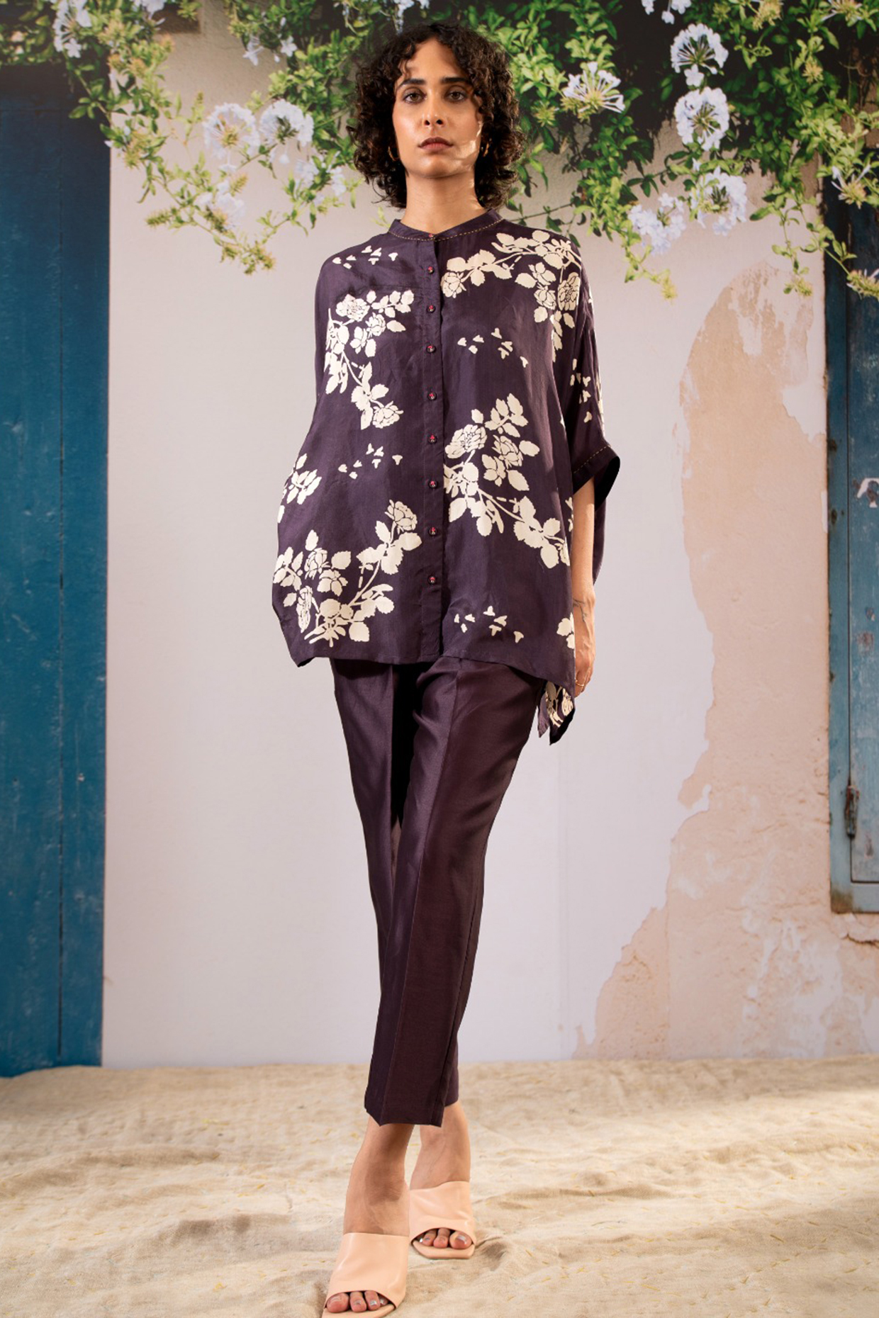 Lavender Silk Chanderi Printed Co-Ord Set by Arcvsh by Pallavi Singh at Pernia's Pop Up Shop
