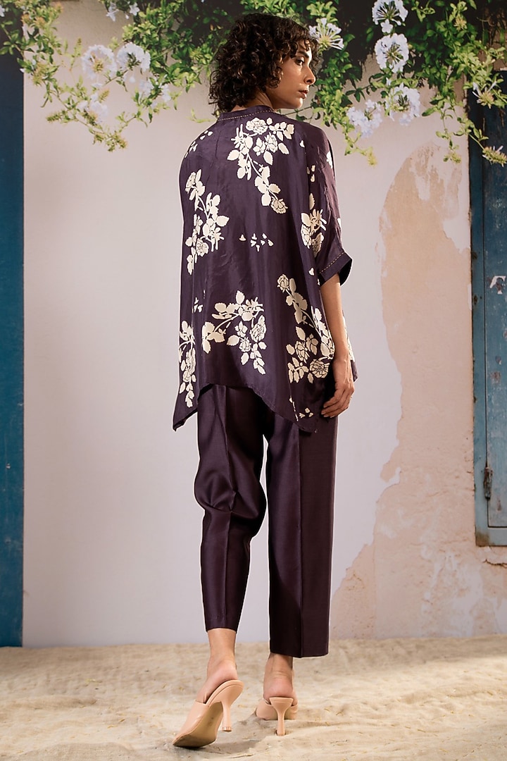Lavender Silk Chanderi Printed Co-Ord Set by Arcvsh by Pallavi Singh at Pernia's Pop Up Shop