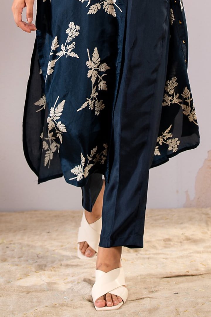 Indigo Silk Printed Co-Ord Set by Arcvsh by Pallavi Singh at Pernia's Pop Up Shop