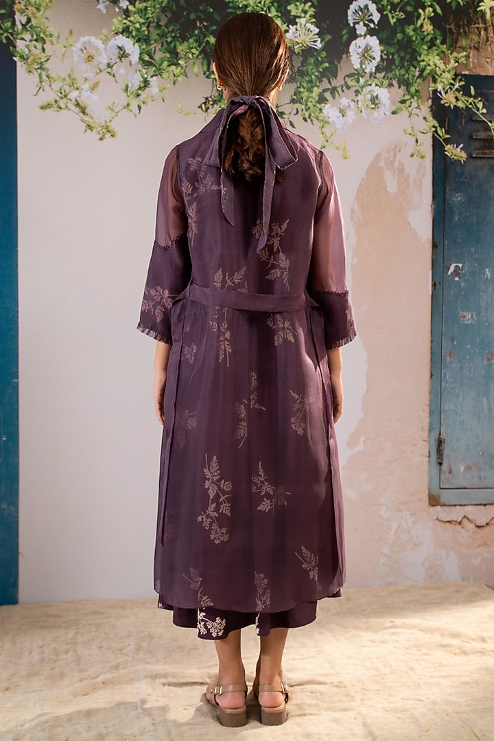 Lavender Bemberg Printed Jacket Vacation Dress by Arcvsh by Pallavi Singh at Pernia's Pop Up Shop