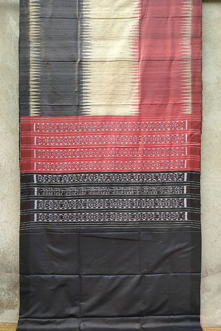 Multi Colored Handwoven Tie-Dye Saree by Abhiram Das at Pernia's Pop Up Shop