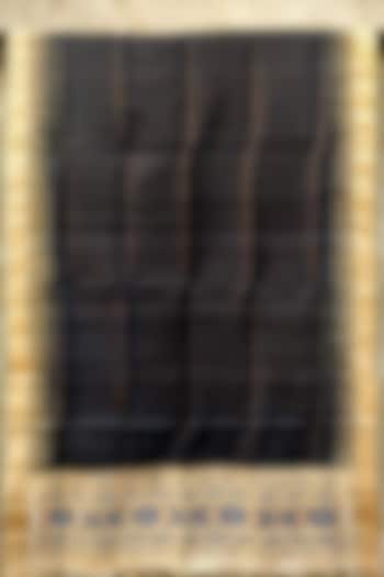 Black Handwoven Tie-Dye Dupatta by Abhiram Das