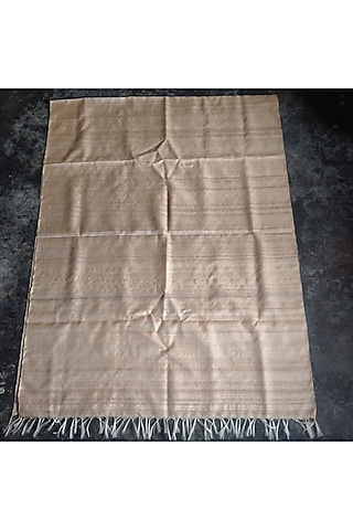 Beige Handwoven Dupatta by Abhiram Das