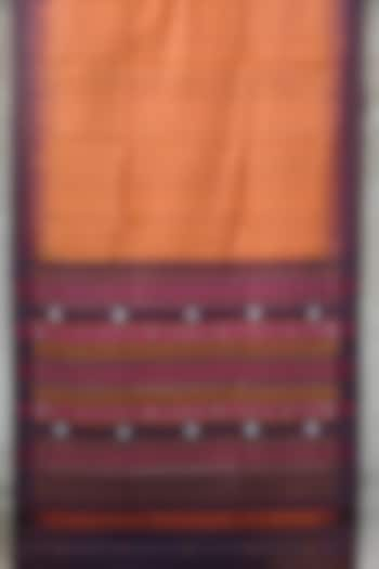 Peach & Maroon Handwoven Saree by Abhiram Das at Pernia's Pop Up Shop