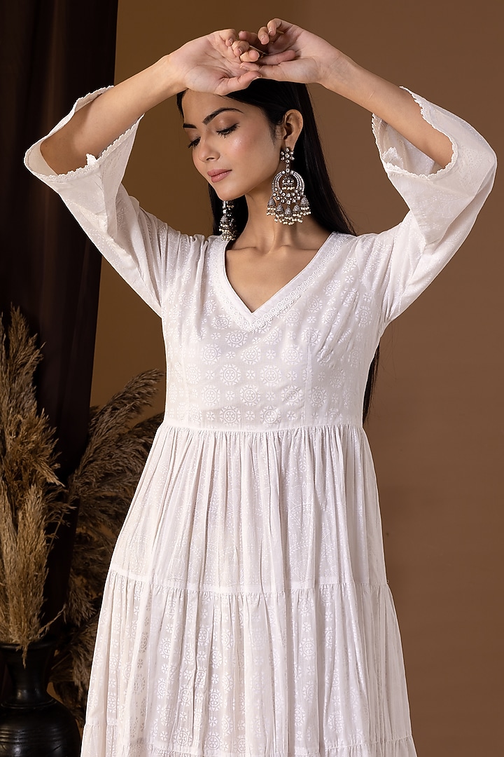 knee length dresses for ladies V-Neck Khadi Dress E-Khadi USA main image 1
