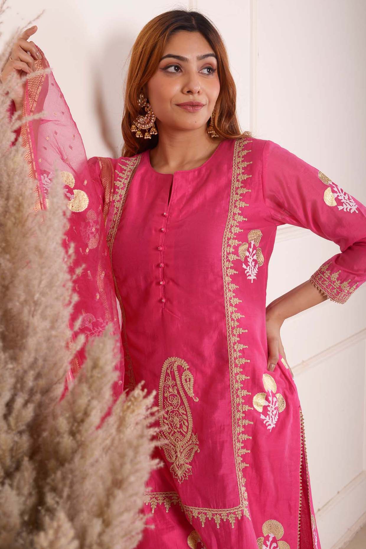 Cotton Party Wear Rani Pink Plain Designer Kurti, Size: XL at Rs 495 in  Surat