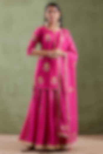 Rani Cotton Silk Gharara Set by Abbaran at Pernia's Pop Up Shop