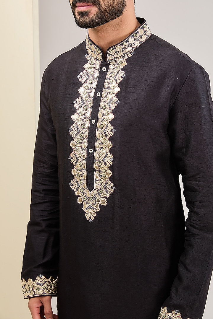 Multi-Colored Brocade Resham Embroidered Wedding Indowestern Set by AUGUST by Swati Akash Jhunjhunwala at Pernia's Pop Up Shop