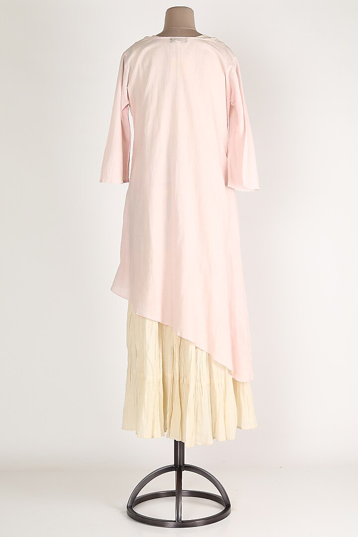 Blush Pink & White Asymmetric Tunic Set by Adara By Sheytal at Pernia's Pop Up Shop