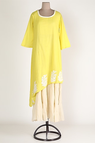 Yellow & White Tunic Set by Adara By Sheytal