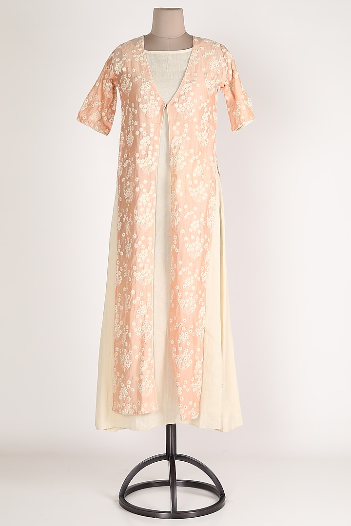 Blush Pink & White Printed Tunic Set by Adara By Sheytal at Pernia's Pop Up Shop