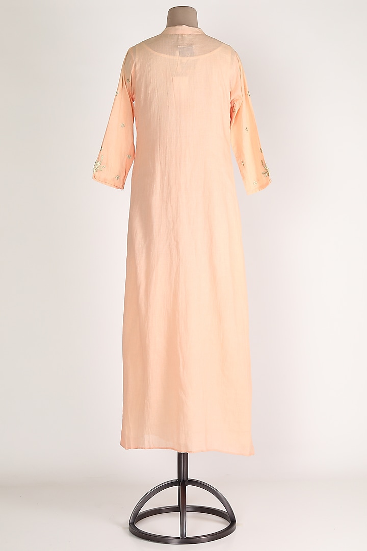 Peach & White Embroidered Tunic Set by Adara By Sheytal at Pernia's Pop Up Shop