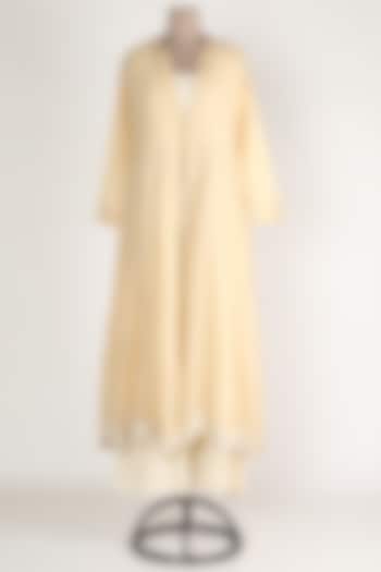 Off White Scalloped Tunic Set by Adara By Sheytal