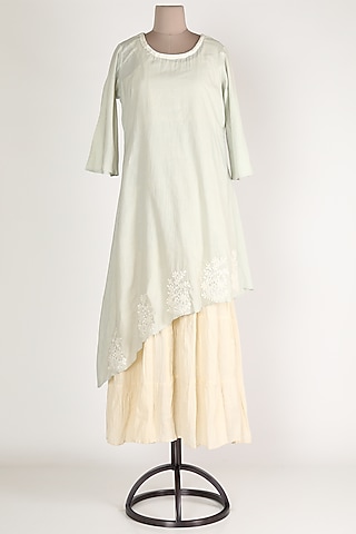 Grey & White Tunic Set by Adara By Sheytal