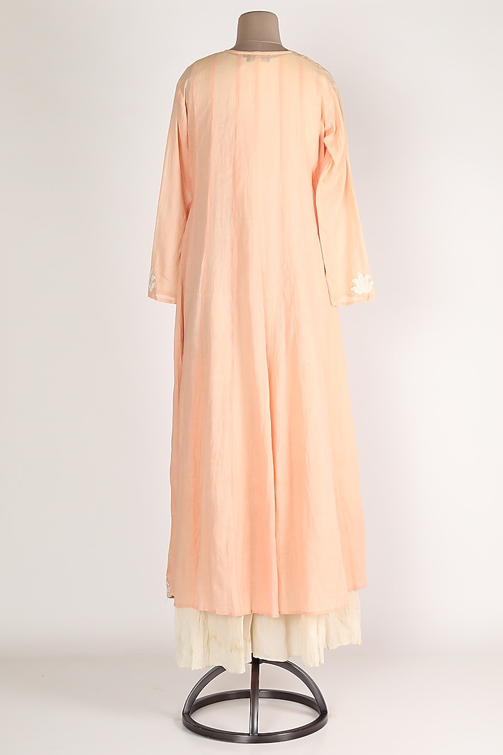 Peach & White Scalloped Tunic Set by Adara By Sheytal at Pernia's Pop Up Shop