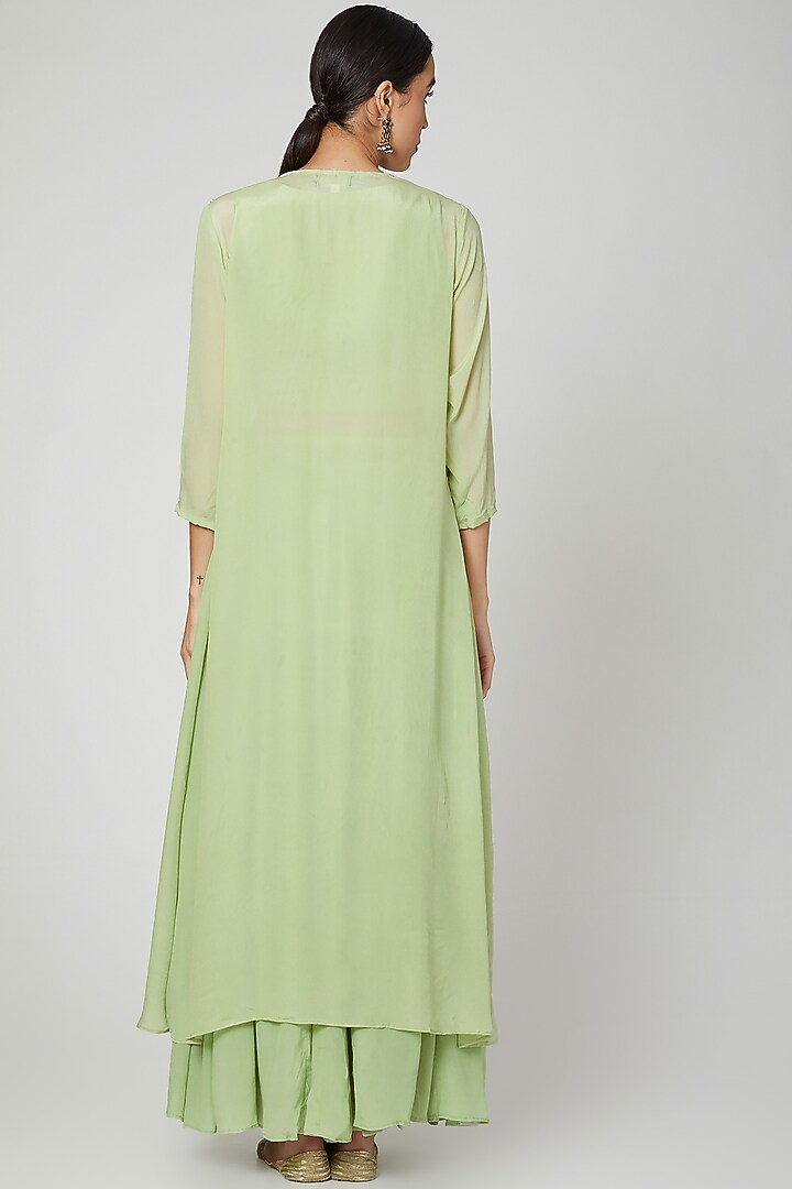 Mint Green Embroidered Jacket Set by Adara by Sheytal at Pernia's Pop Up Shop