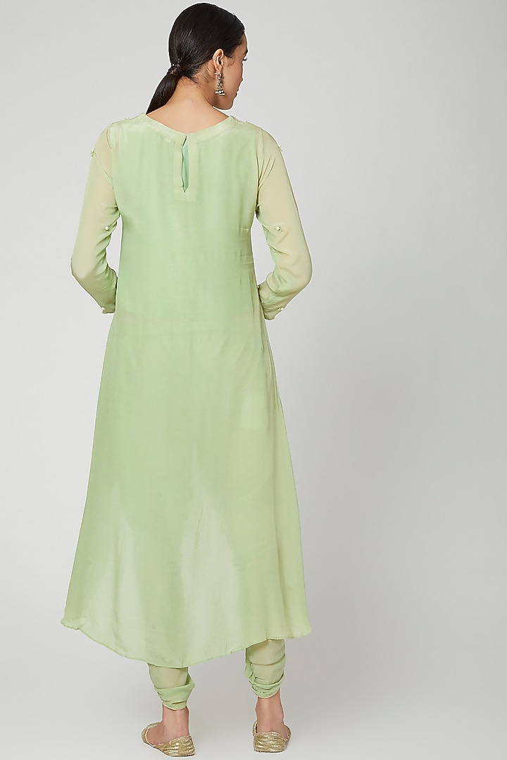 Mint Green Embroidered Kurta & Dhoti by Adara by Sheytal at Pernia's Pop Up Shop