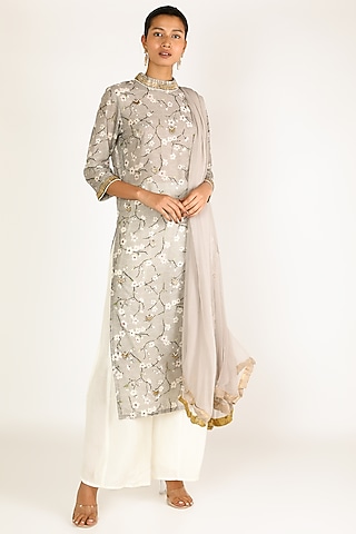 Grey Kurta Set by Adara By Sheytal