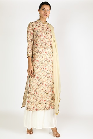 Beige Kurta Set by Adara By Sheytal