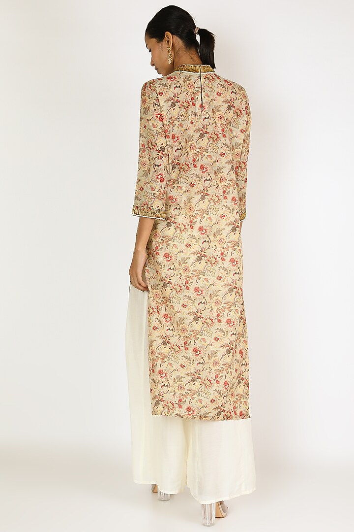Beige Kurta Set by Adara By Sheytal at Pernia's Pop Up Shop