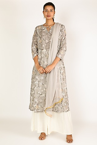 Grey Kurta Set by Adara By Sheytal