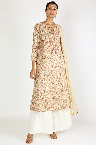 Beige Kurta Set by Adara By Sheytal