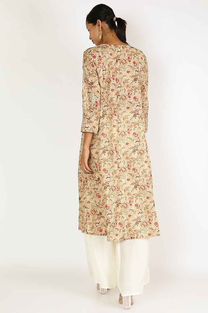 Beige Kurta Set by Adara By Sheytal at Pernia's Pop Up Shop