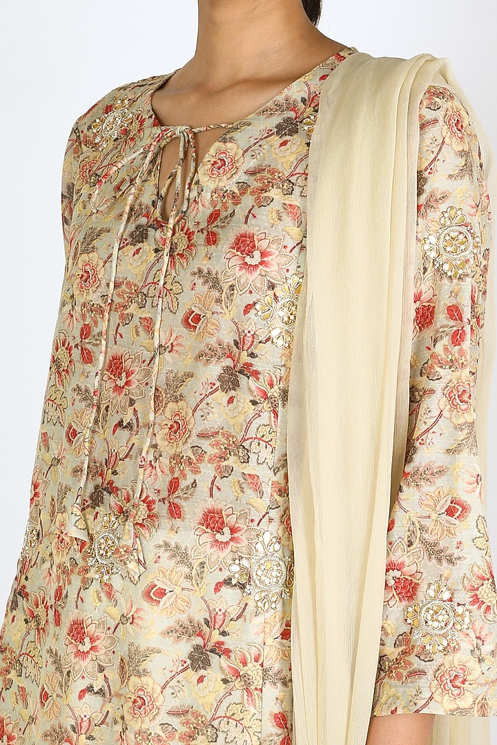 Beige Kurta Set by Adara By Sheytal at Pernia's Pop Up Shop