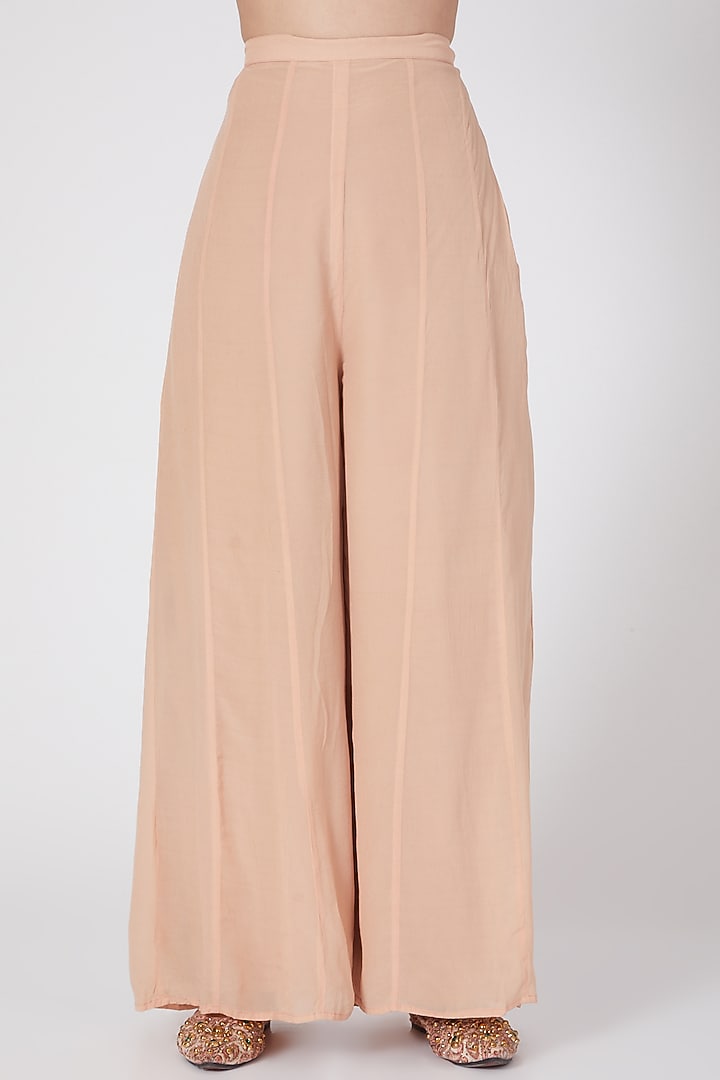Blush Pink Crepe Palazzo Pant Set by Adara by Sheytal at Pernia's Pop Up Shop