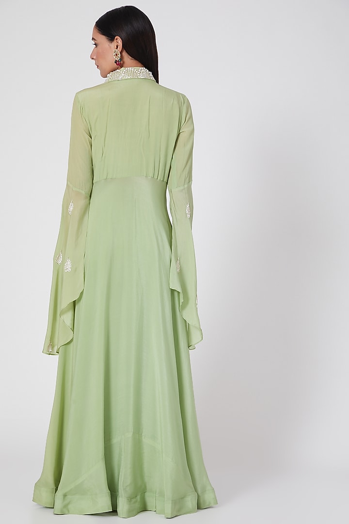 Mint Green Kalidar Palazzo Pant Set by Adara by Sheytal at Pernia's Pop Up Shop