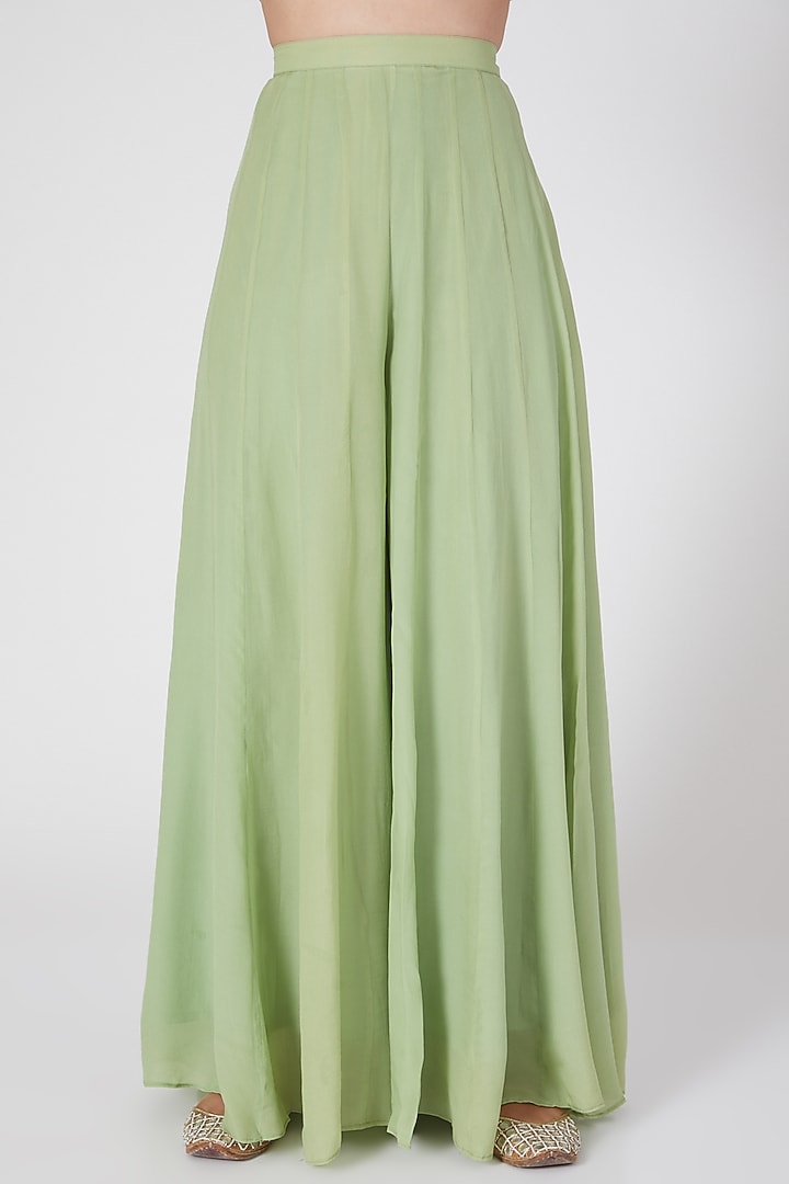 Mint Green Kalidar Palazzo Pant Set by Adara by Sheytal at Pernia's Pop Up Shop