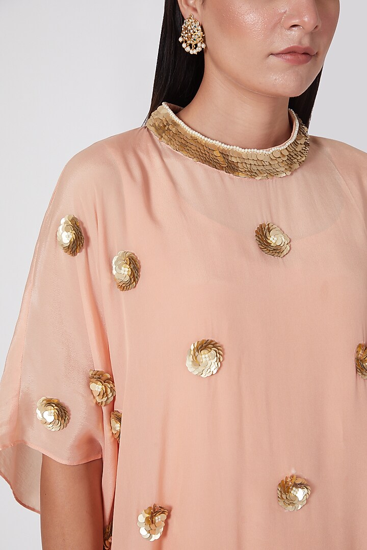 Blush Pink Crepe Kalidar Palazzo Pant Set by Adara by Sheytal at Pernia's Pop Up Shop