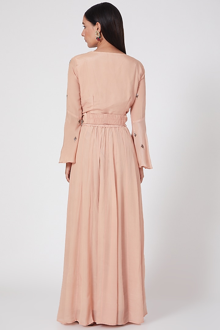 Blush Pink Kalidar Palazzo Pant Set With Cutdana Work by Adara by Sheytal at Pernia's Pop Up Shop