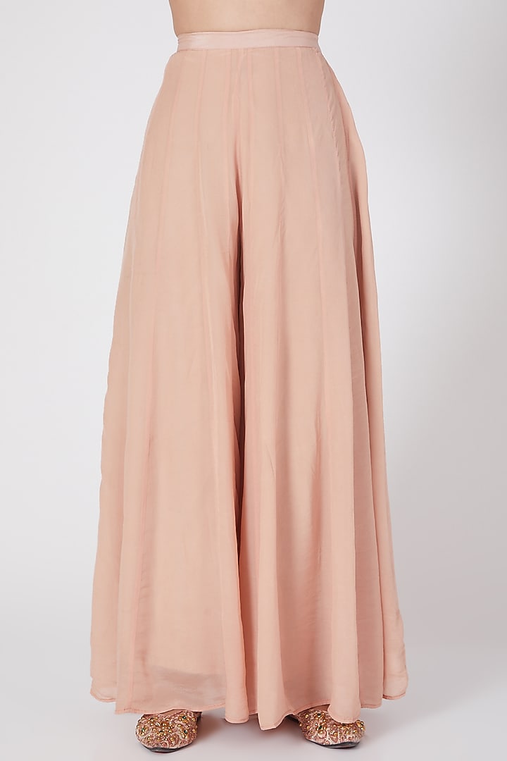 Blush Pink Kalidar Palazzo Pant Set With Cutdana Work by Adara by Sheytal at Pernia's Pop Up Shop