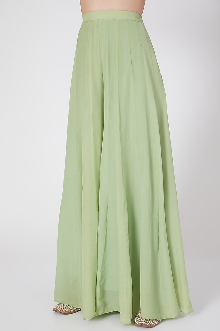 Mint Green Kalidar Palazzo Pant Set by Adara by Sheytal at Pernia's Pop Up Shop