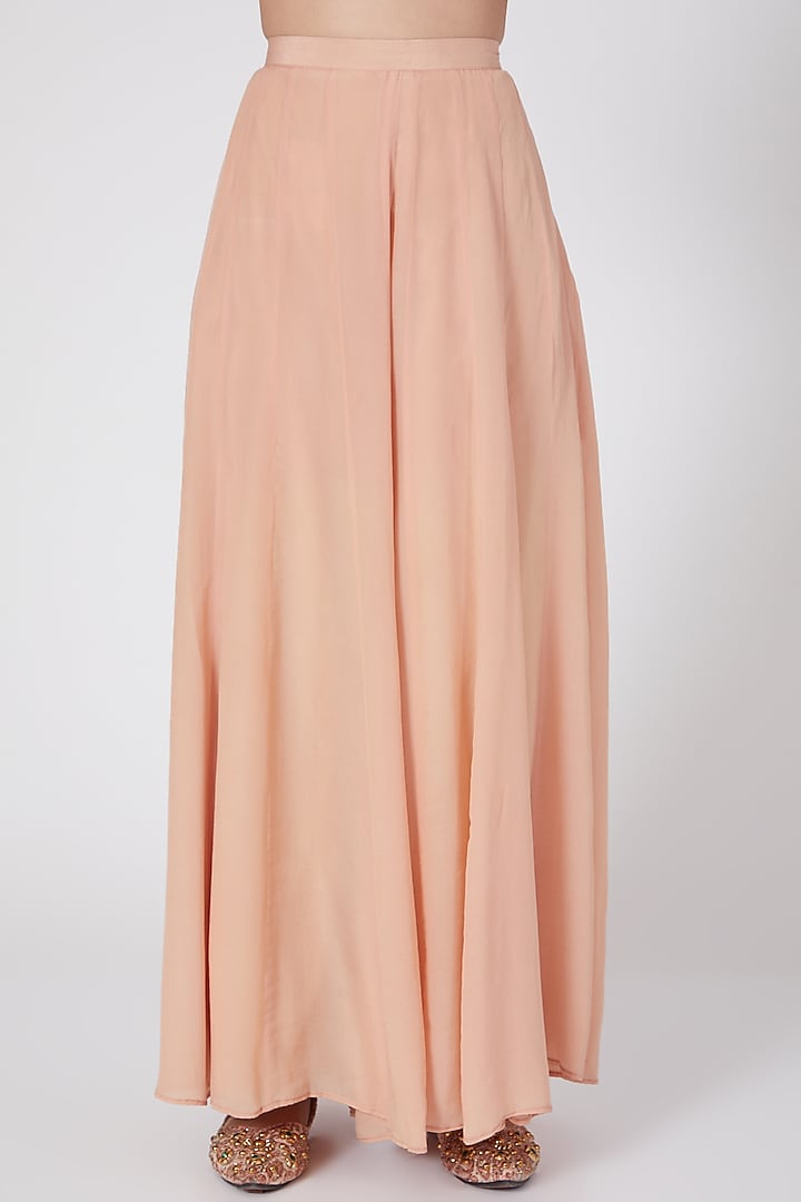 Blush Pink Kalidar Palazzo Pant Set With Jacket by Adara by Sheytal at Pernia's Pop Up Shop