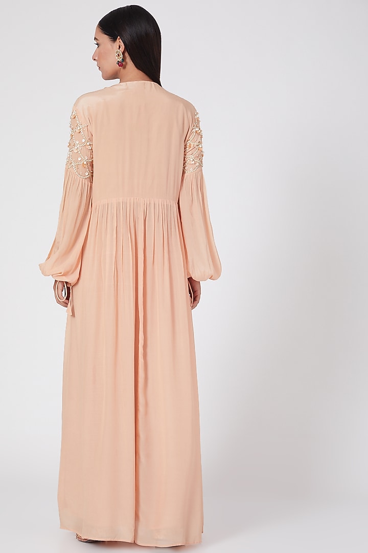 Blush Pink Kalidar Palazzo Pant Set With Sequins Work by Adara by Sheytal at Pernia's Pop Up Shop