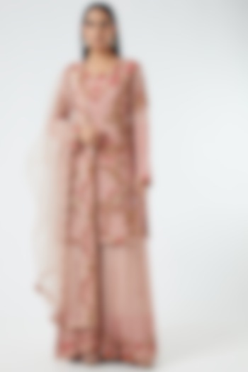 Blush Pink Hand Embroidered Sharara Set by Abhi Singh at Pernia's Pop Up Shop