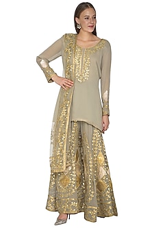 Olive Stylish Three-Piece Sharara Collection Attractive Outfitting for All Occasions main image 0